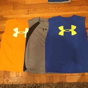 Under Armour muscle shirts (3) all size youth med.